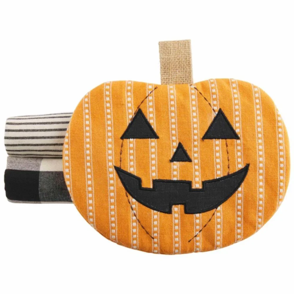 Pumpkin Halloween Oven Mitt and Towel Set/NWT